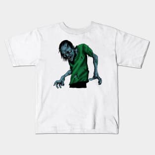 horror rainbow zombie in graveyard scary design Kids T-Shirt